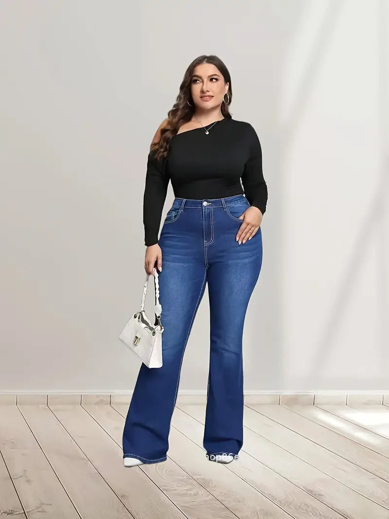 Classic Blue Flared Jeans for Women