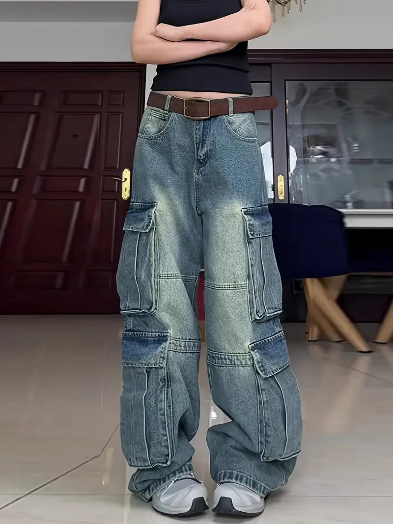 Low Rise Baggy Cargo Jeans