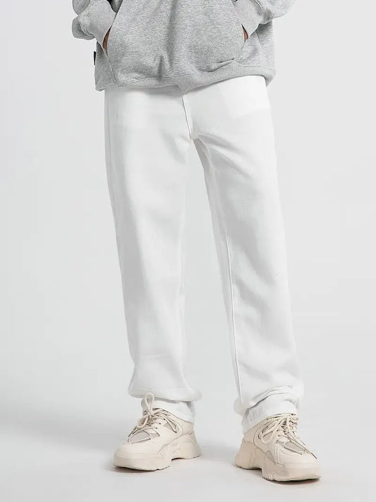 White Loose-Fit Straight-Leg Jeans