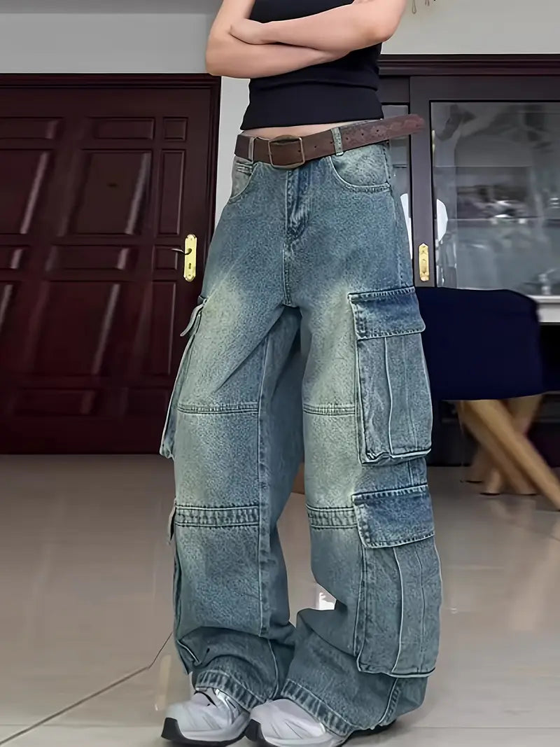 Low Rise Baggy Cargo Jeans