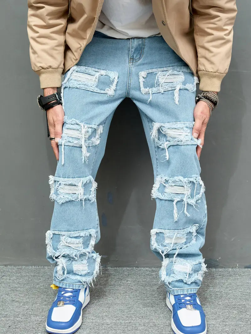 Hip Hop Loose Wide Leg Designed Jeans