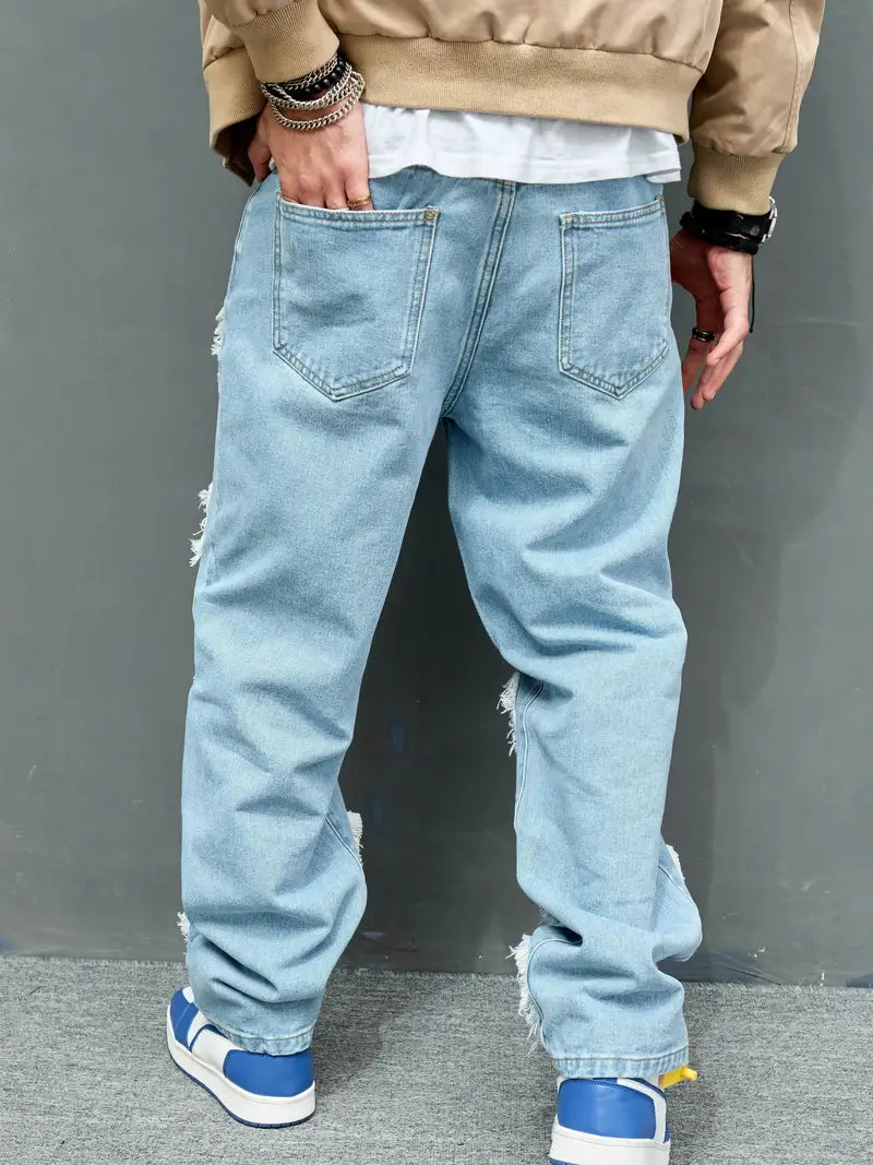 Hip Hop Loose Wide Leg Designed Jeans