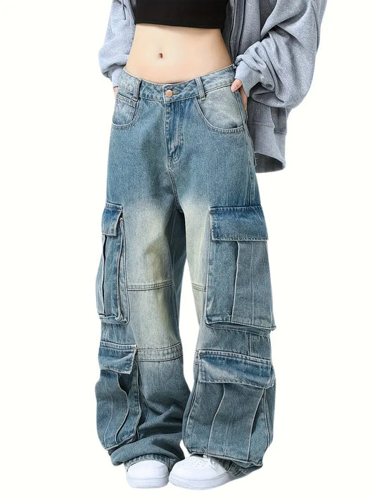 Low Rise Baggy Cargo Jeans