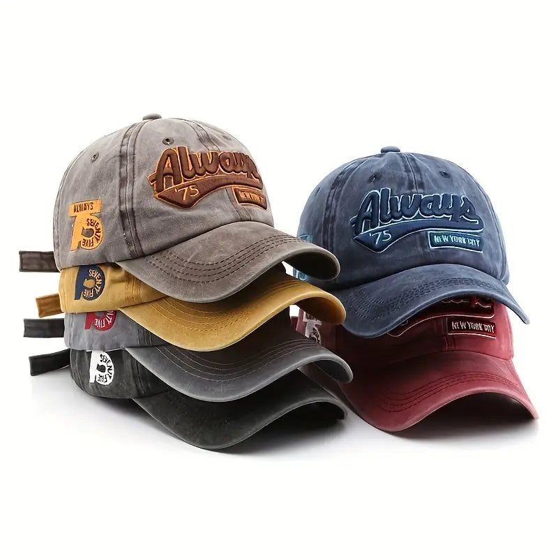 Stylish Outdoor Sun Protection Hat For Hiking And Travel - Baseball Cap With Letter Embroidery