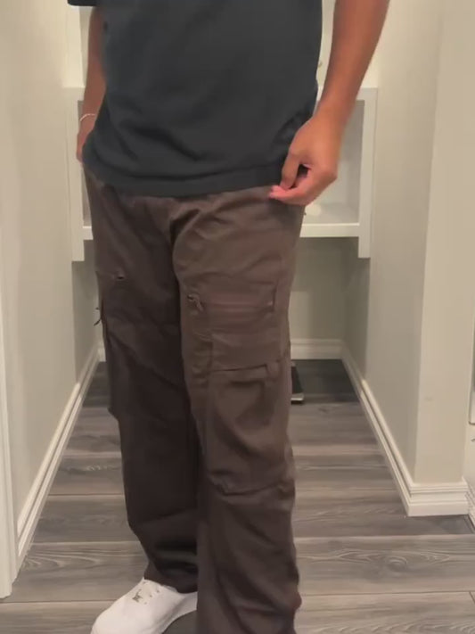 Comfortable Fashion] Men's Comfortable Drawstring Cargo Pants - Durable Polyester, Relaxed Fit, Flap Pockets - Perfect for Hiking & Outdoor Activities